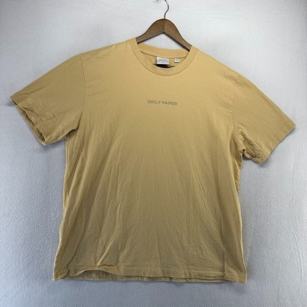 Daily Paper Shirt Men's 2XL Brown Embroidered Spellout Oversized Boxy Crewneck